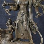 Vintage Balinese Bronze Durga Statue | 22.5" Lost Wax Art | 6kg Sacred Masterpiece | Mahishasura Mardini Beauty | Jaipurio